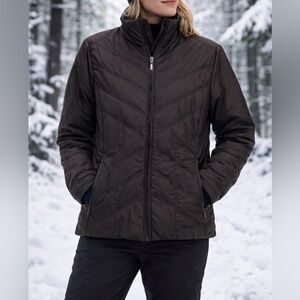 Eddie Bauer Goose Down Quilted Puffer Jacket Women’s Medium Winter Coat EUC